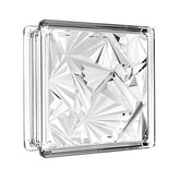 Tijolo de Vidro 19 x 19 x 8 CM Floral Gelo Translúcido 06 Unidades Tradestar