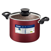 Caldeirão Tramontina Paris Antiaderente Starflon Max 28 cm 11,8 L Vermelho com Tampa de Vidro
