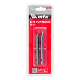 Bit Fenda Sl4 75 mm Cromo Vanádio 2 Peças 1/4 Mtx 54 Hrc Aço Resistente Profissional