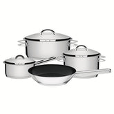 Jogo De Panelas Tramontina Solar Aço Inox Fundo Triplo 4 Peças Indução E Forno 260°C