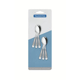 Conjunto 6 Colheres Para Café Tramontina Athenas Aço Inox Acabamento Brilho E Fosco Alta Durabilidade