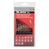 Jogo De Brocas Aço Rápido Para Metal 1,5-6,5mm 13pçs Revestimento Nitreto Titânio MTX