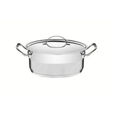 Caçarola Tramontina Professional Aço Inox 20 cm 2,9 L Fundo Triplo Com Tampa Plana Indução