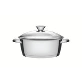 Caçarola Rasa Tramontina Allegra Aço Inox Fundo Triplo 24 Cm 4,2 L Com Tampa De Vidro Indução