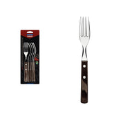 Conjunto 6 Garfos Para Churrasco Tramontina Polywood Castanho Aço Inox Madeira Tratada Original