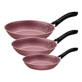 Jogo De Frigideiras Tramontina Linz 03 Peças Alumínio 1,2mm Starflon Max Rosa