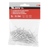 Rebites De Repuxo 4 X 10 Mm Alumínio Com Pino Em Aço 50 Peças Mtx
