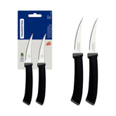 Conjunto De Facas Para Tomate Tramontina Felice 02 Peças Lâmina Aço Inox Cabo Polipropileno Preto