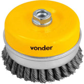Escova Copo 5'' Rosca M14 6500Rpm Aço Carbono Torcido Vonder