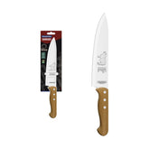 Faca Para Carne Tramontina Churrasco 8 Polegadas Lâmina Aço Inox Cabo Madeira Natural Certificado FSC