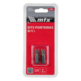 Bit Pozidriv Pz2 Cromo Vanádio 25 mm 2 Peças Haste Hexagonal 1/4 Polegada Mtx