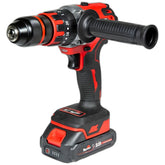 Furadeira e Parafusadeira Impacto Bateria Toyama TBT18ID13-KC 18V 13mm Motor Brushless Kit Carregador Maleta Profissional