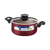Caçarola Tramontina Paris 22 cm 3,8 L Vermelha Antiaderente Starflon Max Com Tampa De Vidro