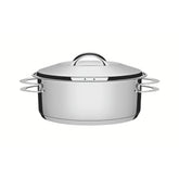 Caçarola Rasa Tramontina Solar Aço Inox 24 Cm 4,7 L Fundo Triplo Com Tampa