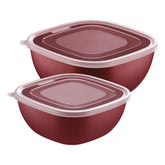 Jogo De Potes Tramontina MixColor 2 Peças Polipropileno Vermelho Com Proteção Antimicrobiana BPA Free