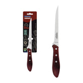 Faca Para Desossar Tramontina Polywood 6 Polegadas Aço Inox Cabo Madeira Tratada Vermelha Churrasco