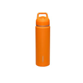 Garrafa Térmica Tramontina 650 Ml Aço Revestido Laranja Com Canudo Vácuo
