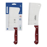 Cutelo Tramontina Polywood 6 Polegadas Aço Inox Cabo Madeira Vermelho Para Carne E Ossos