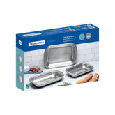 Jogo De Assadeiras Tramontina Cosmos 3 Peças Em Aço Inox Acabamento Fosco Para Forno Resistente