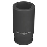 Soquete de Impacto Sextavado Longo 32mm 3/4'' Aço Cromo Molibdênio Tramontina PRO