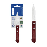 Faca Para Legumes E Frutas Tramontina Polywood 3 Polegadas Aço Inox Cabo Madeira Tratada Vermelho