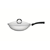 Panela Wok Aço Inox 28 cm 3,3 L Fundo Triplo Tampa Vidro Astro Tramontina Silicone