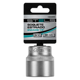 Soquete Estriado 1/2'' Cromo Vanádio Com Clips Plástico 32mm Durável