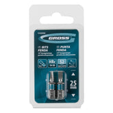 Kit 2 Bits Fenda Sl4 25 Mm Aço Cromo Molibdênio S2 58 Hrc Gross