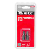 Bit Torx T27 Cromo Vanádio 25 mm 1/4 Polegada 2 Peças Mtx Parafusadeira