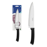 Faca Chef Tramontina Felice 8 Polegadas 20cm Aço Inox Cabo Polipropileno Preto Cozinha Profissional
