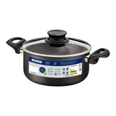 Caçarola Tramontina Paris 26 cm 6,3 L Antiaderente Starflon Max Tampa De Vidro Cor Chumbo 1,8 mm