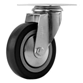 Rodízio De Borracha Cinza Com Pvc Giratório Sem Freio 4'' 100mm 55kg Galvanizado Mtx 6871555