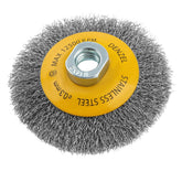 Escova Circular 100mm M14 Aço Inox Fios Ondulados 0,3mm Denzel