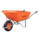 Carrinho de Mão Tramontina com Caçamba Plástica Laranja 110L Extrafunda 4,8mm, Braço Metálico e Pneu com Câmara