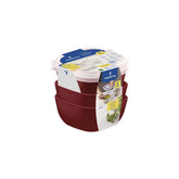 Jogo De Potes Tramontina MixColor 3 Peças 600 ml Polipropileno Vermelho Sem BPA Antimicrobiano