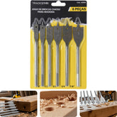 Jogo Broca Chatas Madeira 3/8'' - 1'' 6 Peças Tradestar