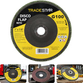 Disco Flap 180 mm G100 Fibra Reto Aço Tradestar