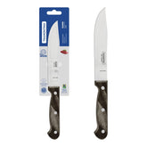 Faca Para Cozinha Tramontina Polywood 6 Polegadas Aço Inox Cabo Madeira Tratada Castanho Resistente