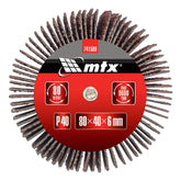 Roda De Lixa Com Haste Para Furadeira P 40 80 X 40 X 6 Mm Desbaste Metal Madeira Mtx 741509
