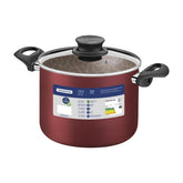 Caldeirão Tramontina Paris Antiaderente Starflon Max Vermelho 24 cm 7,2 L Com Tampa De Vidro