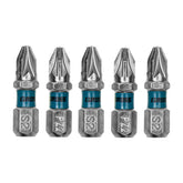 Bits PZ2 Pozidriv Aço Rápido 5pcs 25mm Gross Alta Resistência Cromado Magnético