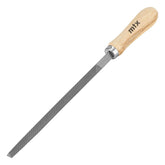 Lima Triangular MTX 200mm 8'' Bastarda 1603555 Aço Carbono Cabo Madeira Verniz Profissional