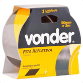 Fita Zebrada Adesiva Refletiva 50mmx3m Amarela/Preta Vonder