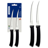 Conjunto 2 Facas Para Tomate Tramontina Felice Aço Inox Serrilhada Cabo Polipropileno Preto