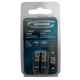 Kit Bits Torx T8 25 mm 2 Peças Aço S2 Magnético Gross