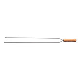 Espeto Duplo Para Churrasco Tramontina Aço Inox Cabo Madeira 95 Cm Resistente Alta Durabilidade