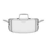 Caçarola Tramontina Grano Rasa Aço Inox Corpo Triplo Tampa 24 cm 4,7 L Indução