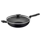 Panela Wok Tramontina Loreto 28 cm 3,3 L Alumínio Antiaderente Starflon Max com Tampa de Vidro