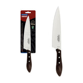 Faca Para Carne Tramontina Polywood 8 Polegadas Lâmina Aço Inox Cabo Madeira Tratada Castanho