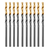 Jogo Broca Aço Rápido Titânio 3.8mm 10 Peças Golden Tip HSS-TiN Precisão